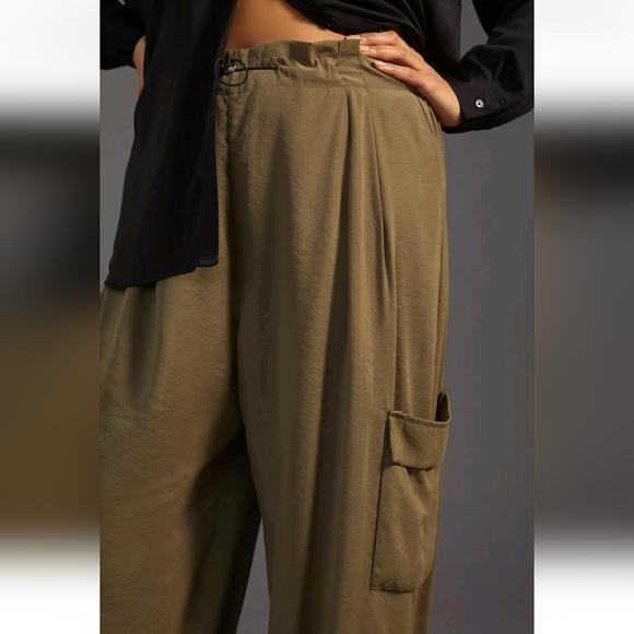 By Anthropologie Bungee Parachute Pant Sz M Green - Picture 6 of 16